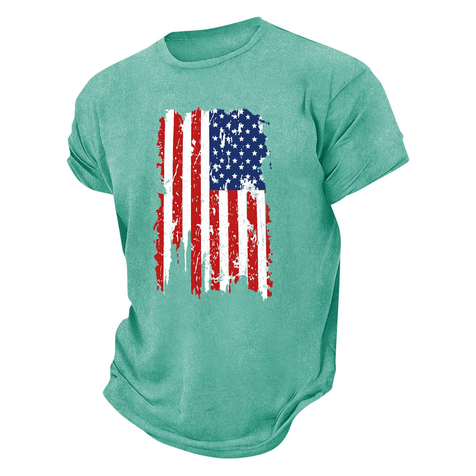 

Men s Round Neck Printed T-Shirt Casual Sports Short-Sleeve Top XL