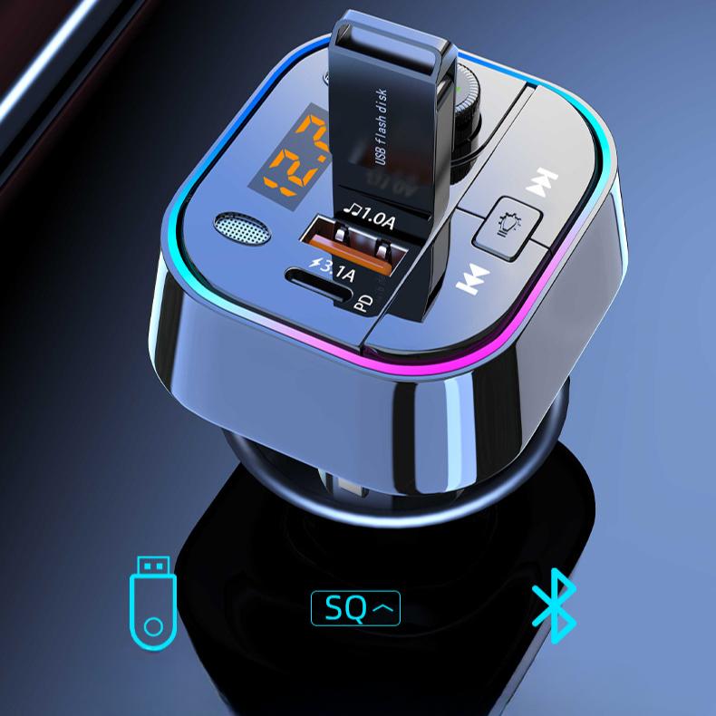 Car Bluetooth receiver, MP3 player, multifunctional lossless sound quality , charger, Christmas gift, Stocking stuffers