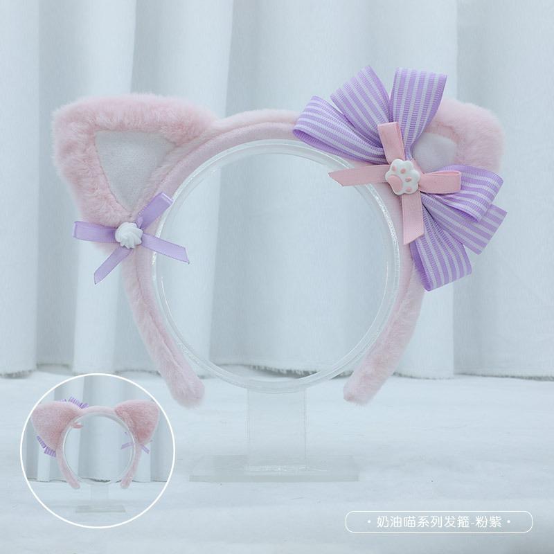 

Olita headgear hair accessories women s fashion accessories plush handmade cream meow series cat ear headband