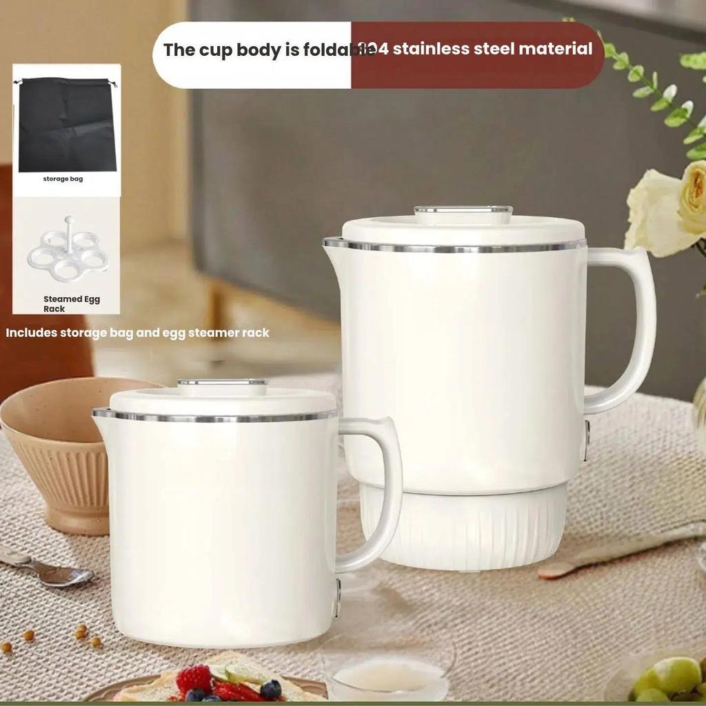 Compact 0.8L Portable Folding Electric Kettle: Ideal for Home, Travel, Dorm, or Hotel.