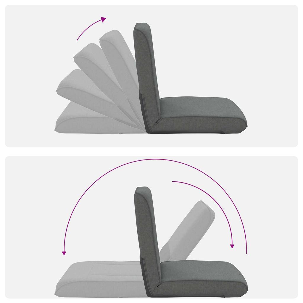 Adjustable Footstool Dark Grey Fabric