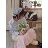 Spring Summer Floral Head Scarf with Decorative Lace Edge for Women Daily Wear Breathable Versatile Fashion Accessory