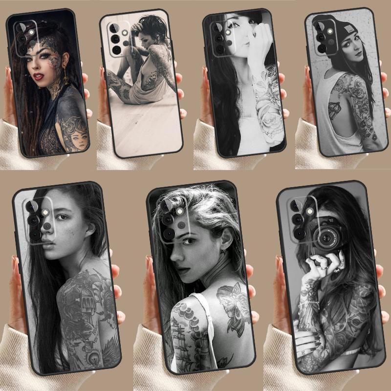 Sexy Sleeve Tattoo Girl Case For Samsung Galaxy A13 A33 A53 A15 A25 A35 A55 A54 A34 A14 A71 A51 A12 A32 A52 Cover