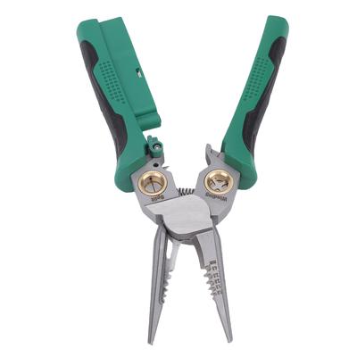 Electrical Pliers Multi Functional Wire Stripping Crimping Cutting Splitting Winding Pliers with Voltage Tester 12V-250V