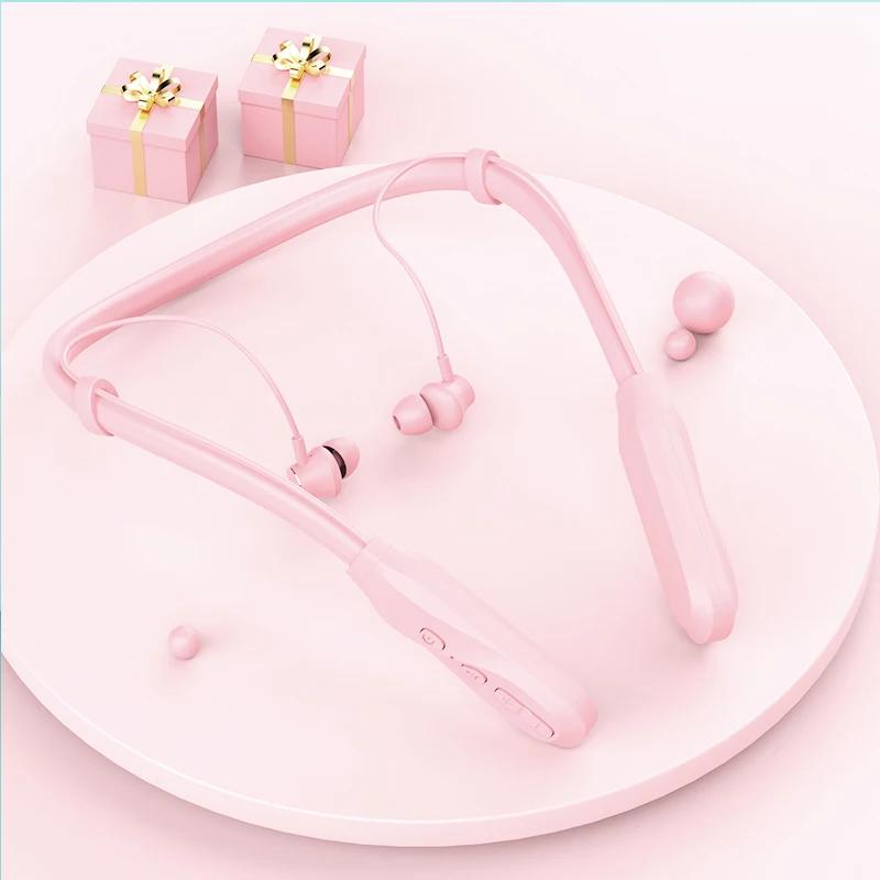 

9D i35 TF Magnetic Wireless Bluetooth Earphone 1000MAH music Neck headset Neckband sport Earbuds Headphones For iPhone Xiaomi рожевий
