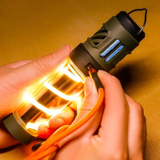 Outdoor Camping Light with Tripod Repellent Tablets 5 Modes Adjustable USB Rechargeable Multifunction LED Flashlight Lantern Tent Hanging Lamp