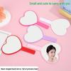 Heart-Shaped Handheld Makeup Mirror with Cute Handle - Customizable Gift for Girls