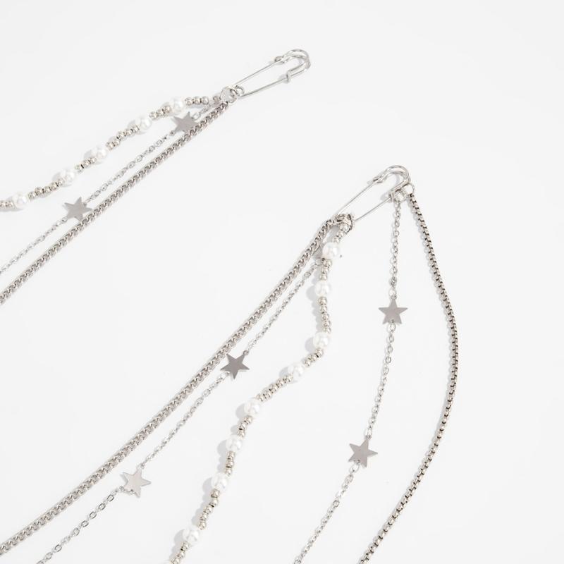 Stilvoller Perlenquasten Halsketten-Brosche mit Kunstperlen Modische Bekleidungsaccessoires für Partys und die Arbeit