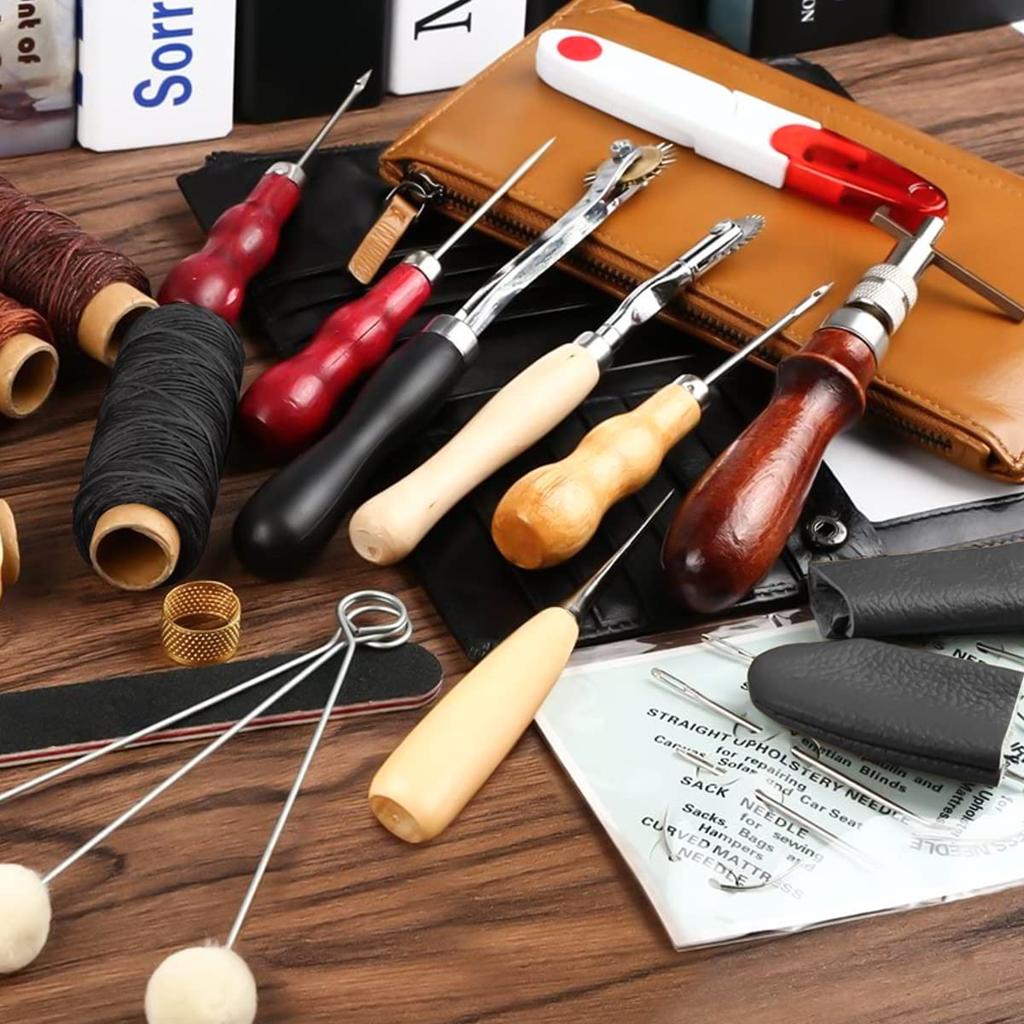 Leather craft leather craft leather craft leather leather leather needles and hole diamond punching tool stitching edge edge measuring wool glue