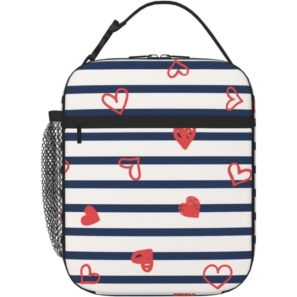 Pink Daisy Flower Insulated Lunch Bag Kids,Kids Lunch Box for Girls Boys,Bento Lunch Box Cooler Bag with Front Pocket for Women