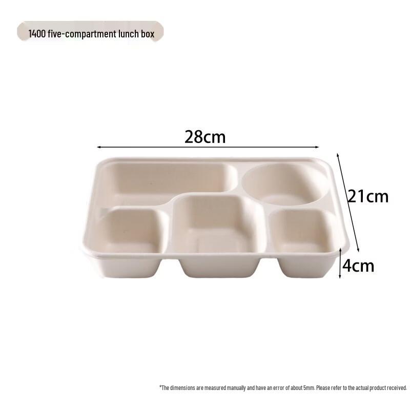 Disposable Sugarcane Pulp Divided Meal Box