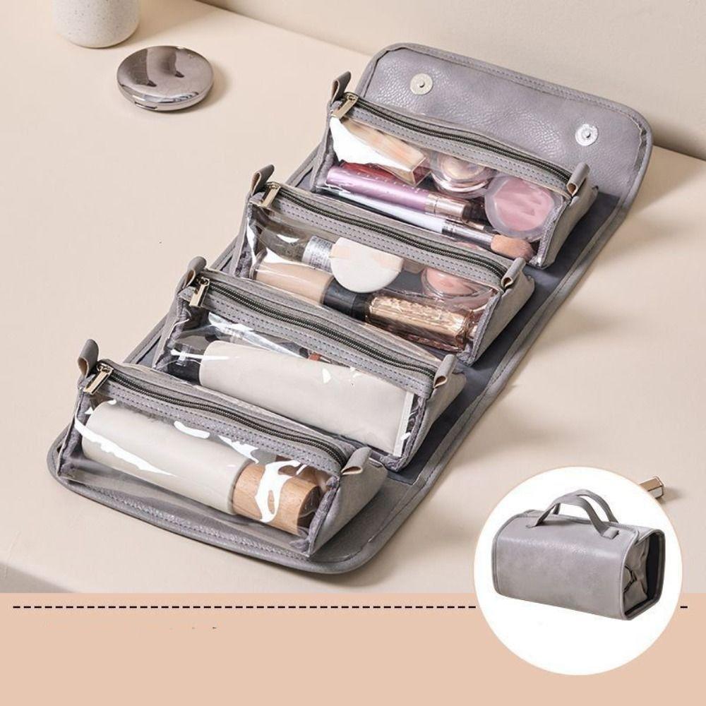 

Waterproof Makeup Bag Portable Toiletry Bag Storage Organizer Travel Storage Bag Closet серый
