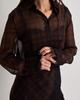 Костюм женский в клеточку 3645 S-M коричневый (юбка, блуза)