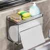 Storage Organizer Toilet Tissue Box With Top Shelf Transparent Large Capacity Wall Mounted Paper Drawer Toilet Roll Paper Storage Rack