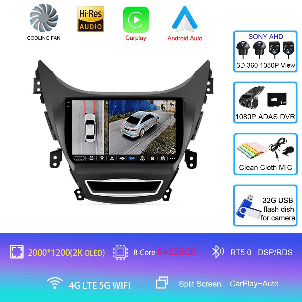 For Hyundai Elantra Avente i35 2011 - 2015 Car Radio Android 14 Carplay Auto GPS Navigation Multimedia Player video Stereo 2 DIN