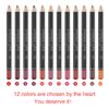 VIBELY Matte Non-Stick Lip Liner Lipstick 12 Shades Brown Outlining Lip Pencil Makeup