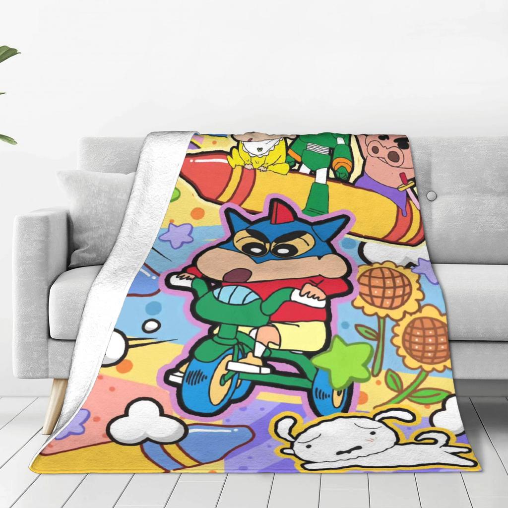 Crayons Shin-chans and Friends Blanket Quality Warm  Throw Blanket Winter Kids Couch Chair Sofa Bed Aesthetic Bedspread
