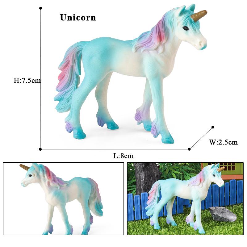 Oenux New Mythical Elf Pegasus Fairy Tale Fly Horse Kids Toy Action Figures Animal Model Cute Girl Birthday Gift Cake Toppers