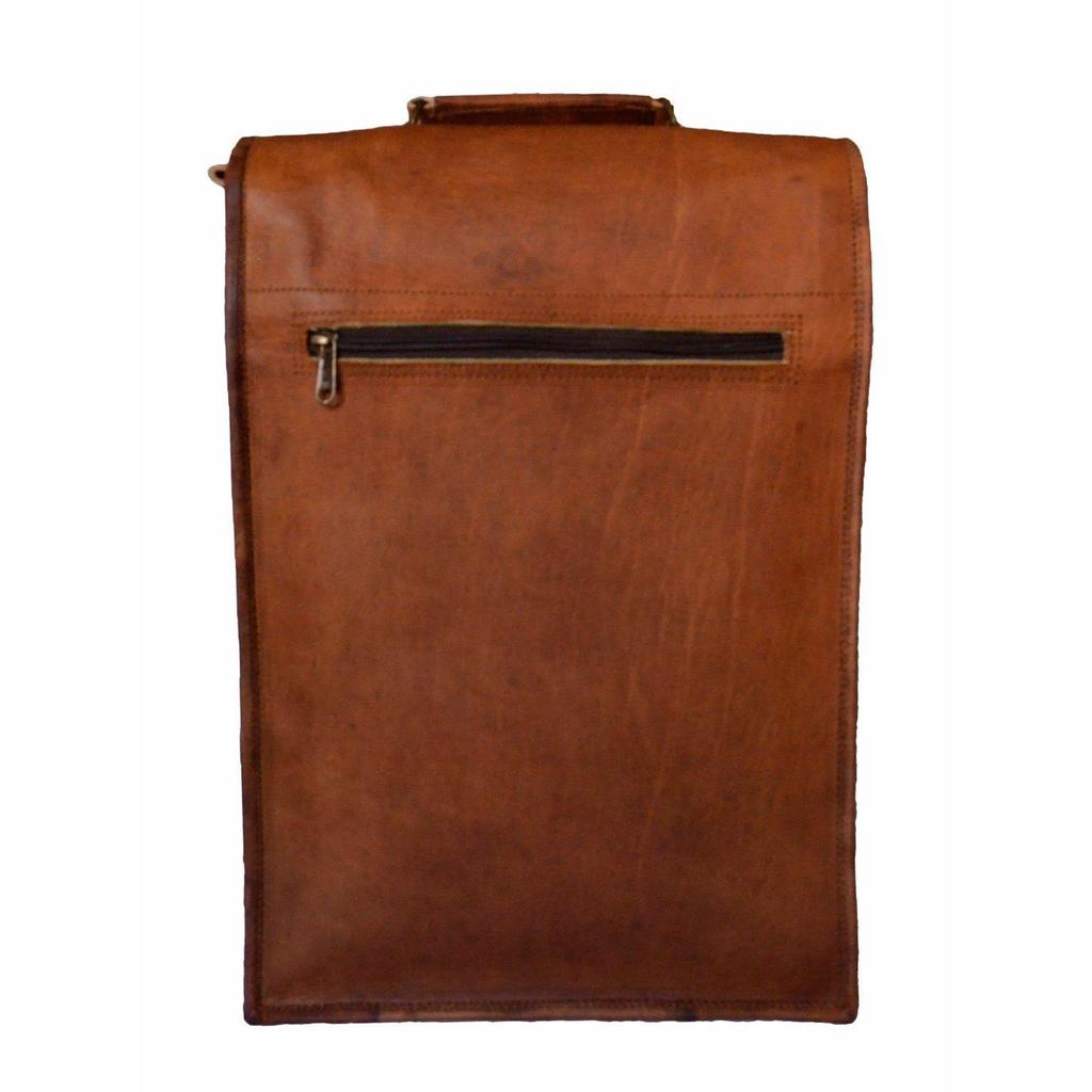 Vintage Brown Messenger Bag Shoulder Laptop Bag Briefcase Men gift Goat Leather