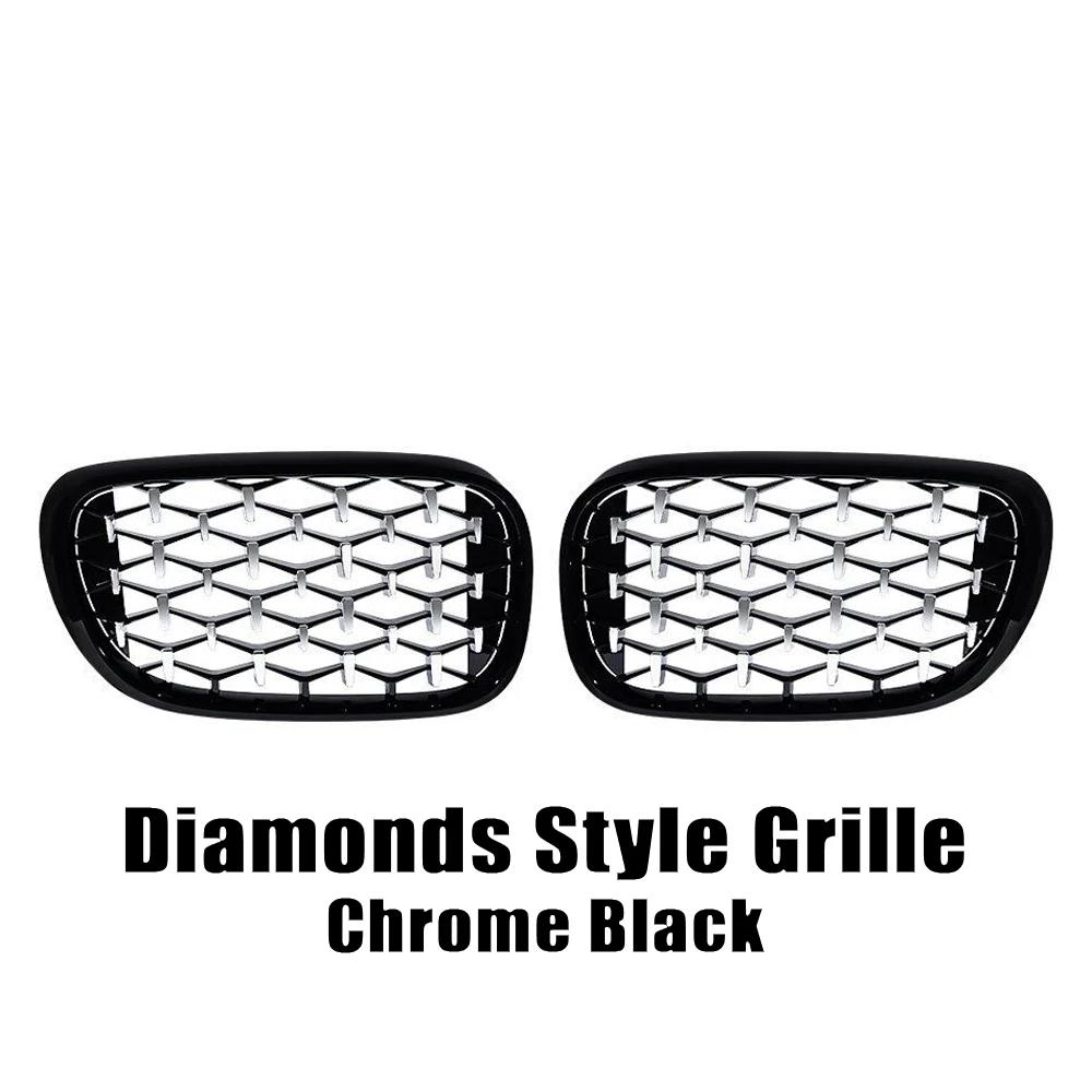 XVIP Front Racing Grilles For BMW For BMW 7 Series G11 G12 2015-2019 740i 750i Chrome Diamonds Style Double Slat Upper Grills