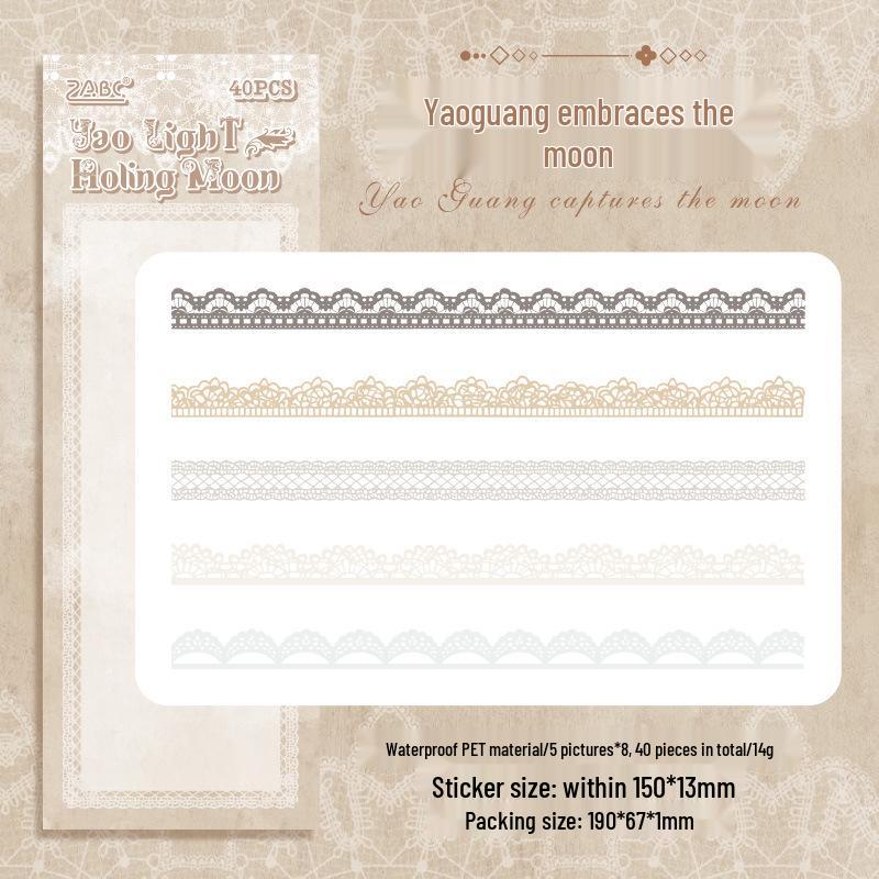 Flower Lace PET Sticker Pack - Decorative Collage and Journal Materials