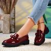Fashion Summer Leather Ladies Round Toe Retro Solid Color Mary Jane Shoes Daily Shopping High Heels Loafers Casual