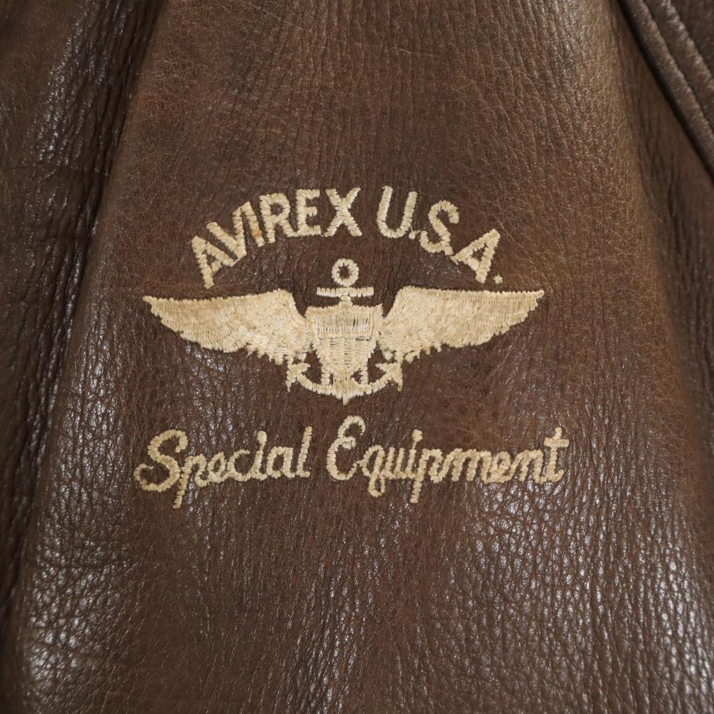 AVIREX 90s Old leather jacket S Brown Blouson Men's Used