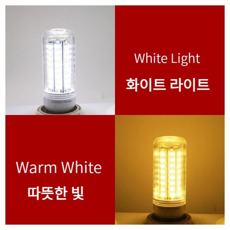 E27 Screw LED Corn Super Bright Light Bulb 72 LED SMD 5730 Light Bulb 220V Fixture Home Chandelier Candle Light Bulb Set of Two