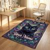 Cosmic Cat Dreamscape Theme Soft Crystal Velvet Rug Custom Name & Text Print Non Slip Floor Rug for Bedroom Living Room