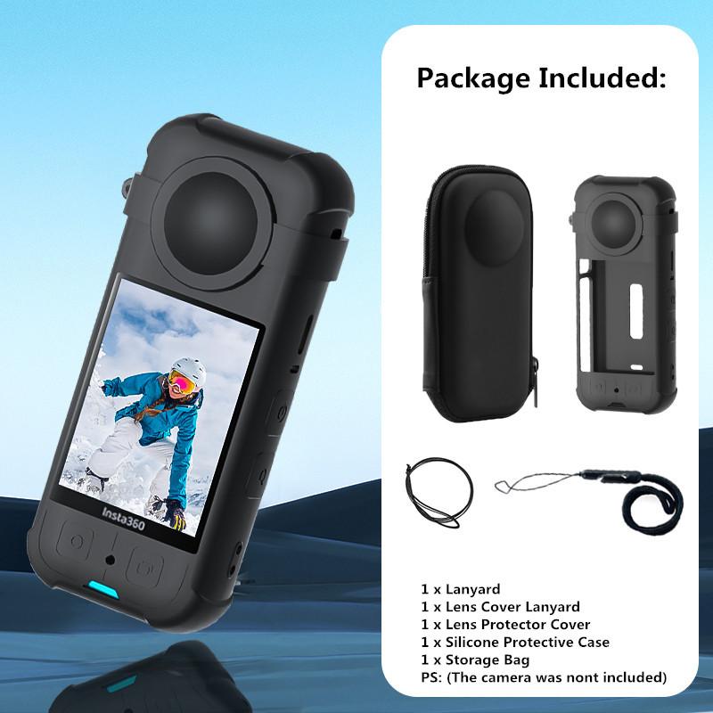 

Захисний ковпачок для об єктива + Чохол на корпус для Insta360 X3 Силіконовий чохол Захист лінз для Insta 360 X3 Аксесуар проти подряпин