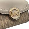 Used Michael Kors 6 Key Holders Signature FultonKey Holder  Beige/white PVC/leather Women