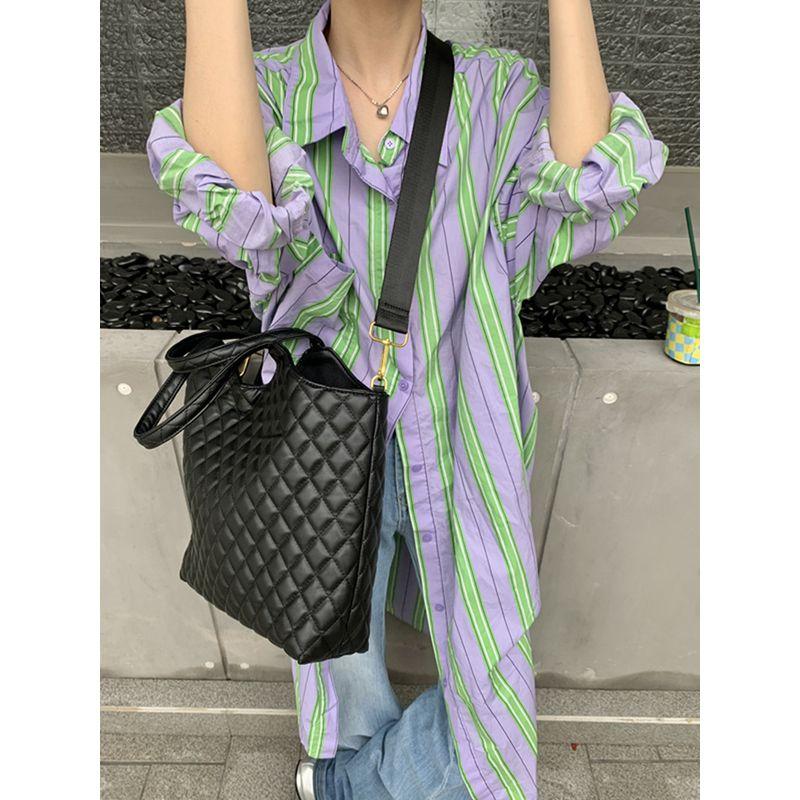 

Obesity Homemade Quilted Black One Shoulder Satchel Big Bag Black small size