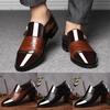 Business Dress Shoes Pointed Head Men Shoes A Pedal Casual Lazy Side Zipper Shoe