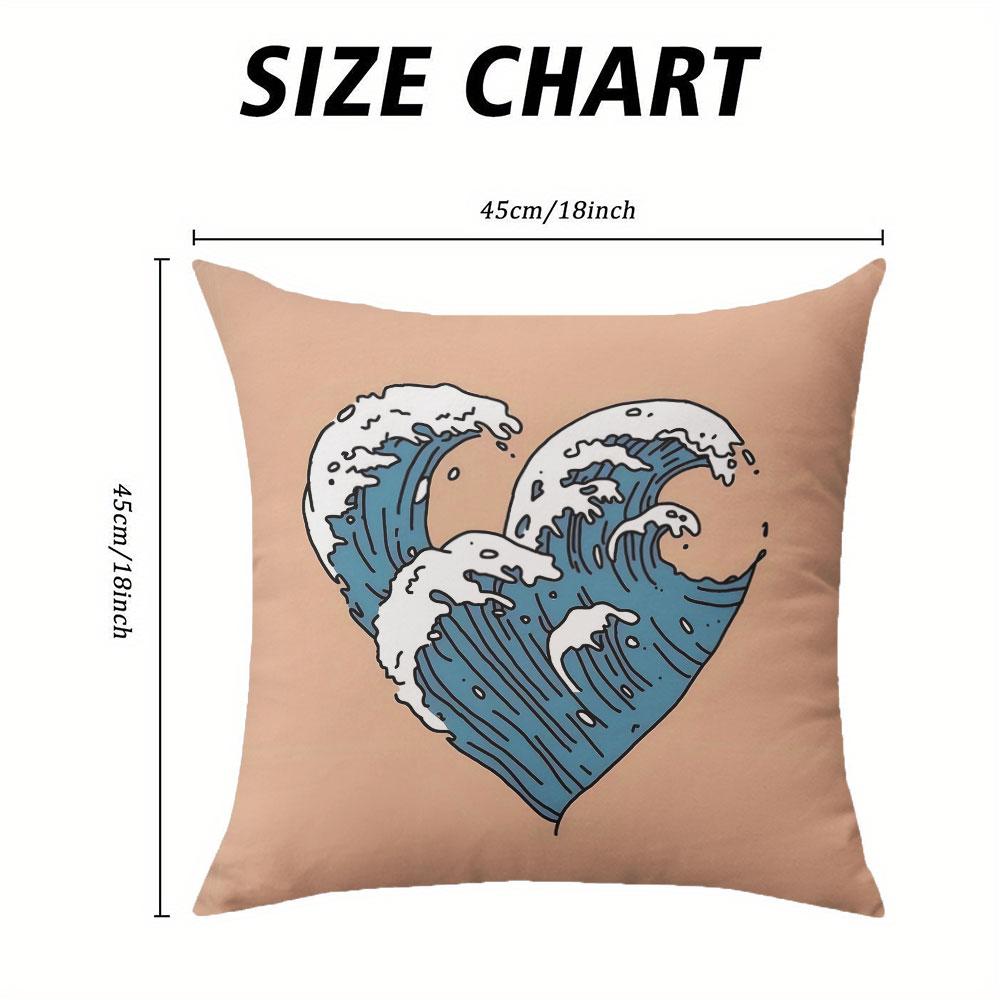 Wave Heart square Jacquard Pillow Cover for Sofa Office Waist Cushion Cover Home Decorative Pillowcase