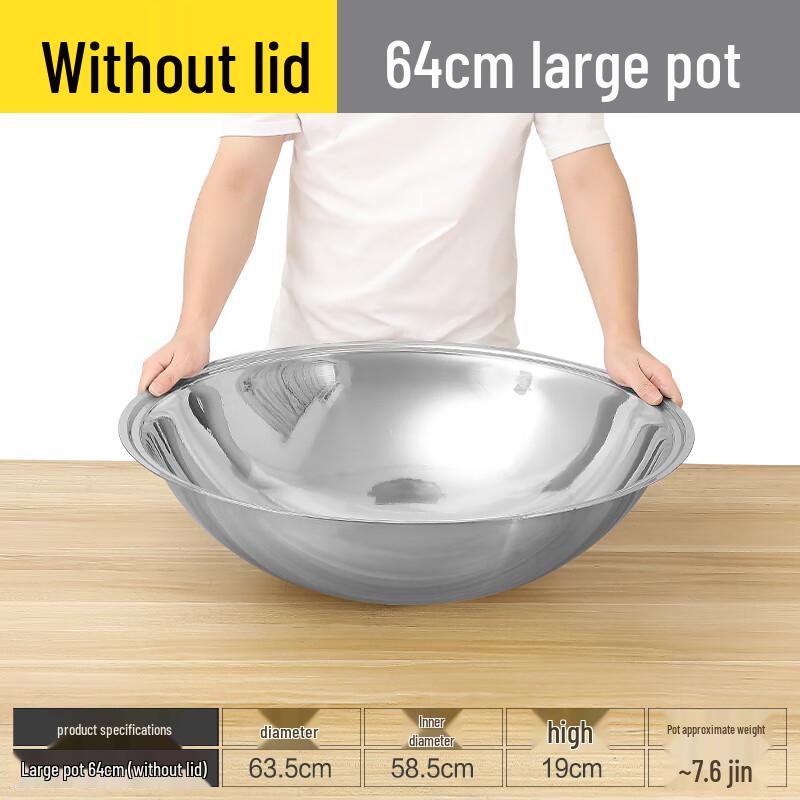 Handon 64cm Large Stainless Steel Wok