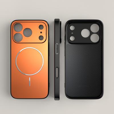 Luxury Original Large Window Matte Lens Protect Phone Case For iPhone 17 Air 16 15 14 Pro Max For Magsafe Wireless Charge Cover