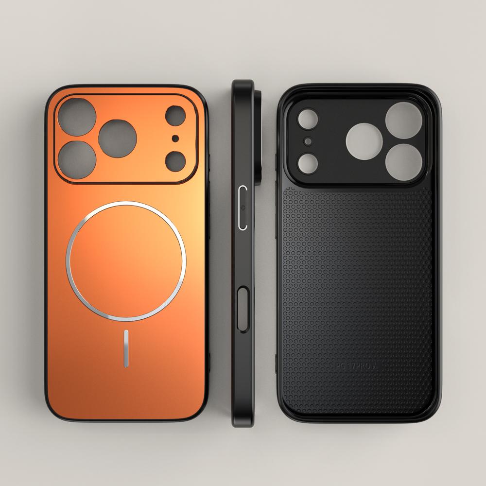 

Case for IPhone 17 Pro Max Magsafe Magnetic Phone Case for IPhone Air 16 15 Pro Matte PC +TPU Shockproof Protection Cover Bumper iPhone 14 помаранчевий