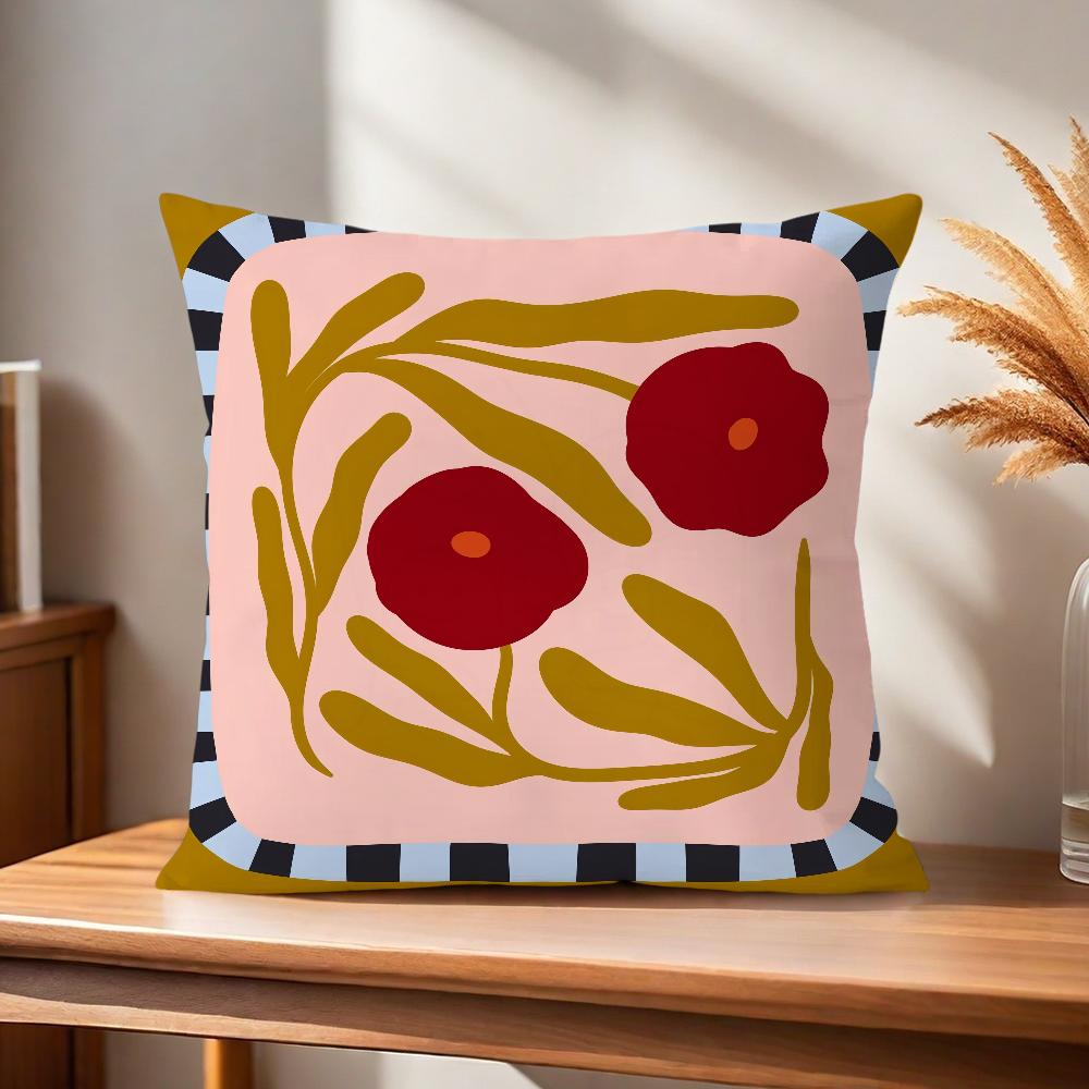 

Comfortable soft Pillow Case for Sofa modern Living Room Home Flower stylish frame office abstract Decor and Protective Covers 30x30CM(12x12in)