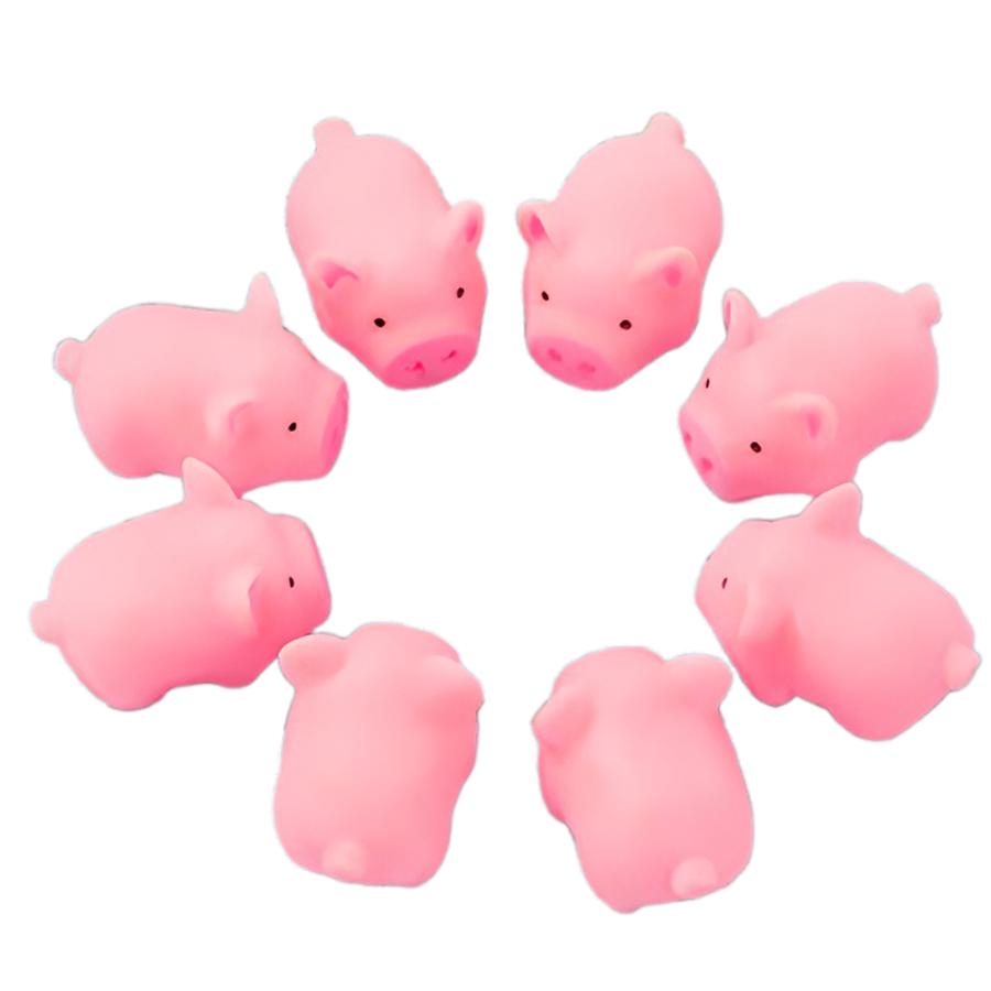 3/9/18/36pcs Pink Pig Durable Rubber Stress Relief Squishy Toy Pet Dog Chew Squeeze Decompression for Birthday Gift Party XJM