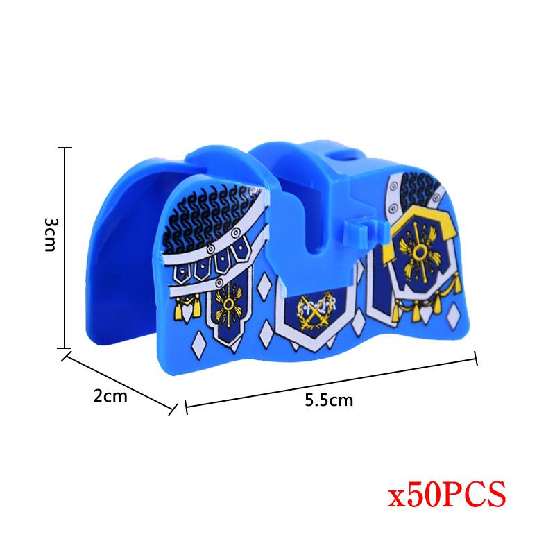 MOC 50 Stück Mittelalter Militär Mittelalter Ritter Kriegspferd Rüstung Pferdeleine Actionfiguren Bausteine Steine Spielzeug Kindergeschenk