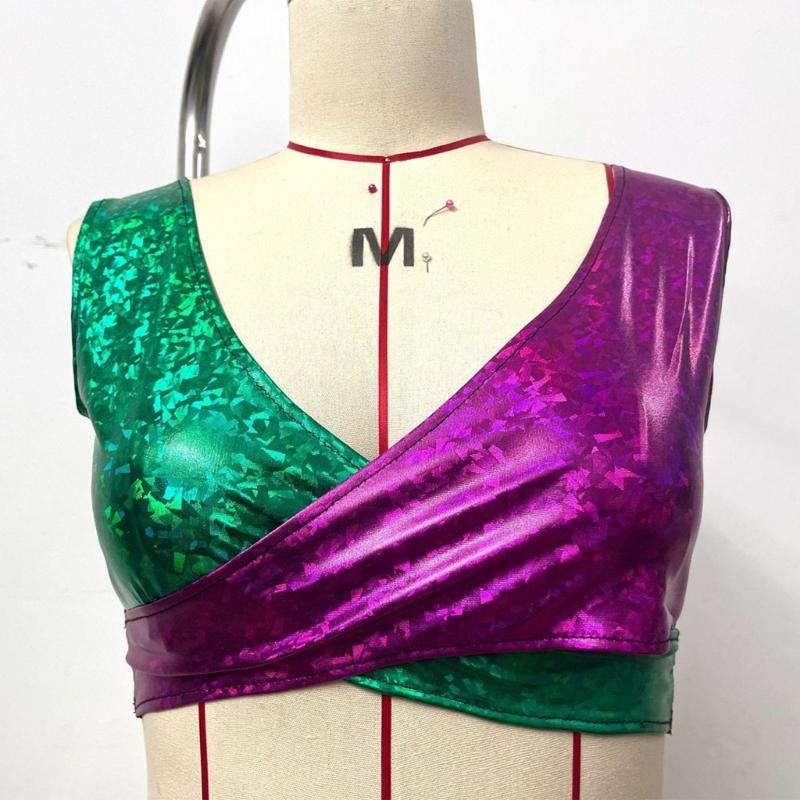 Disco Party Costume Set With Fashion Polyester Halloween Dance Costume And Matching Headpiece For Women