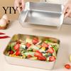 Metal Marinating Tray for Meat Rectangular Stainless Steel Casserole Pan, Multipurpose Food Box with Arc-shaped Handle, Kitchen Organizing And Storage