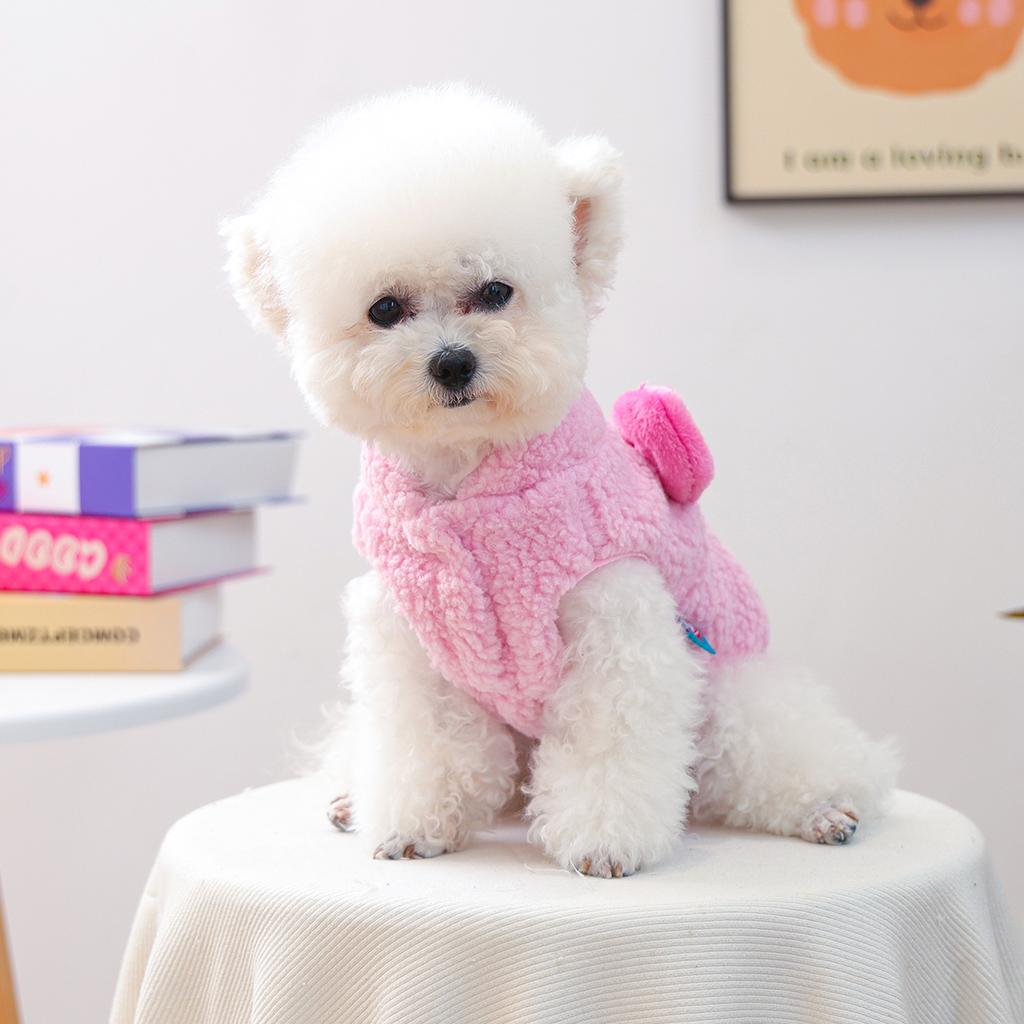 Puppy Clothes Thickened Warm Dudu Lamb Wool Vest Piglet Jacket Suitable for Cats Can Be Towed Vest