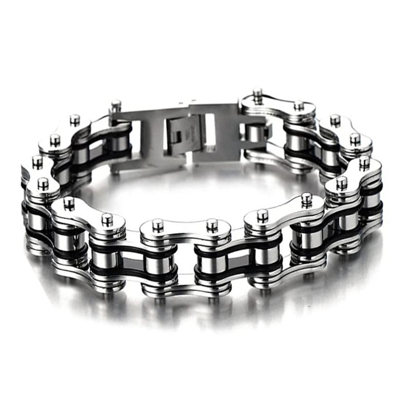 

Панк Чоловічий Помаранчевий Велосипед Велосипед Браслети та Браслети Чорний Браслет з Мотоциклетного Ланцюга Чоловічий Жіночий Нержавіюча Сталь Байкерські Наручні Прикраси 24.5cm