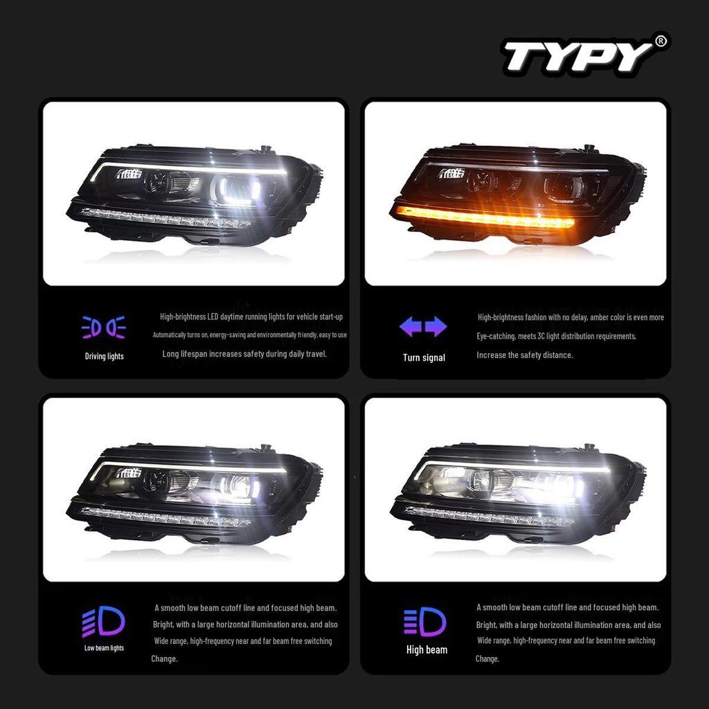 17-21 VW Tiguan L Headlight Kit: Premium LED Lens, DRL & Sequential Turn Signals