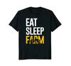 Eat Sleep Farm Lustiges Landwirtschaftstraktor-Landwirt-T-Shirt 100% Baumwolle Rundhals Sommer Kurzarm Lässiges Herren-T-Shirt Größe S3XL