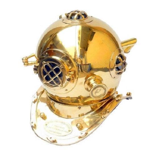Pure Brass Single Ring Diving Helmet Scuba Nautical Mark IV
