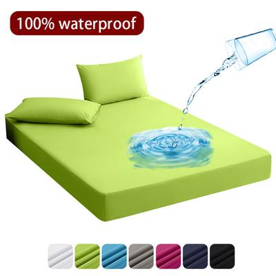 2024 Super Waterproof Bed Fitted Sheet Bed Sheet with Elastic Band Anti-slip Mattress Cover Mattress Protector for Single Double