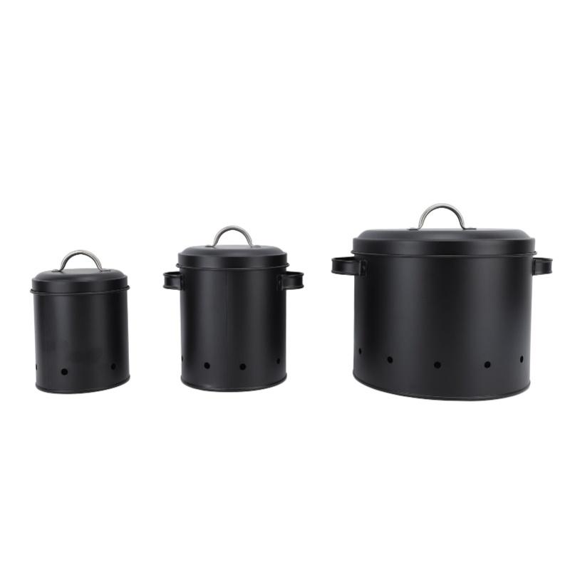 3 ks nádoba na brambory a cibuli, uhlíková ocel, venkovský styl, držák na brambory, kuchyňské dózy, sklenice, nádoby na pracovní desku