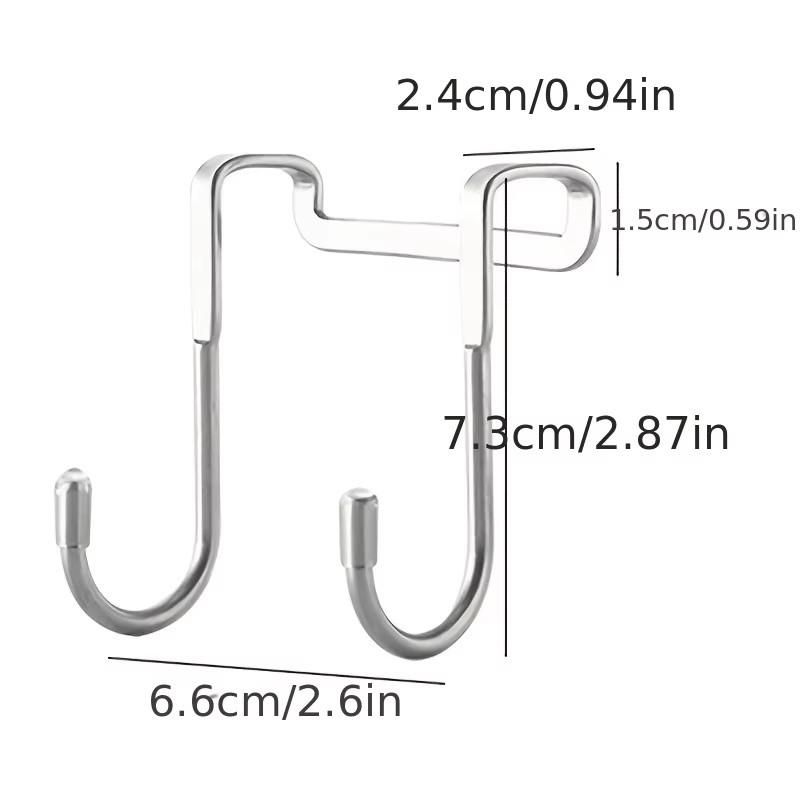 1/4/10pcs Heavy Duty Stainless Steel Over Door Drawer Cabinet Hooks Double S-Shaped Door Hooks for Towels Clothes Sundries Coat